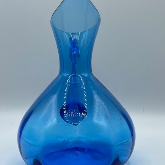 Vintage Rainbow Glass #797 Optic Blue Pitcher 60's - Picture 3 of 11